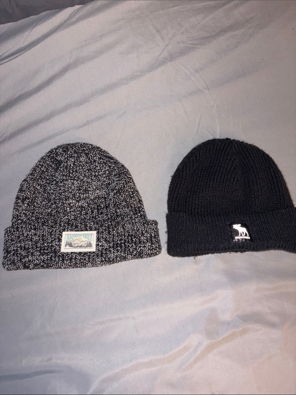abercrombie kids Black and Gray Knit Beanie Set